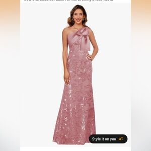 NEW 🆕 Elegant Pink One-Shoulder Evening Dress 👗